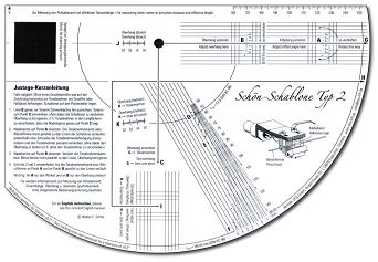 TONAR 3508 - Profesjonalny szablon do kalibracji ramienia i wkładki gramofonowej