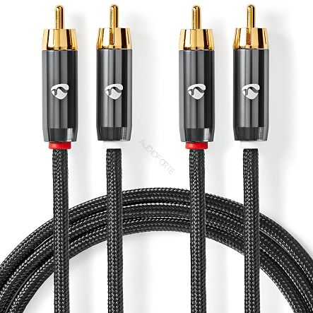 Kabel audio Nedis CATB24200GY10 ProfiGold 2x RCA 1m
