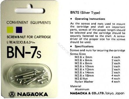 NAGAOKA BN-7S wkręty do mocowania wkładek