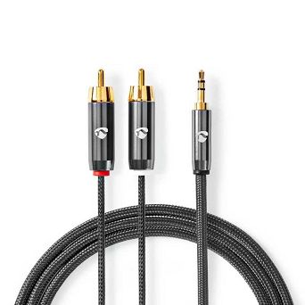 Nedis jack 3,5mm - 2xRCA - 1m - CATB22200GY10