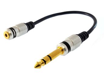 VITALCO - 06403 przejściówka jack stereo wtyk 6,3mm - gniazdo 3,5mm (PGMJWDJ) na kablu - 0,2m