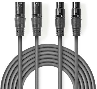 Kabel NEDIS COTH15030GY15 XLR męski - XLR żeński 1.5 m
