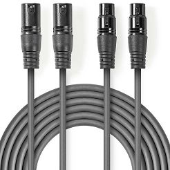 Kabel NEDIS COTH15030GY15 XLR męski - XLR żeński 1.5 m