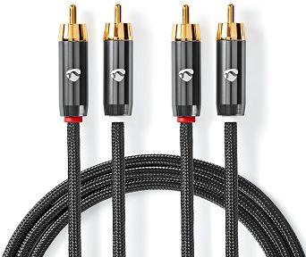 Kabel audio Nedis CATB24200GY20 ProfiGold 2x RCA 2m