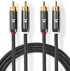 Kabel audio Nedis CATB24200GY20 ProfiGold 2x RCA 2m