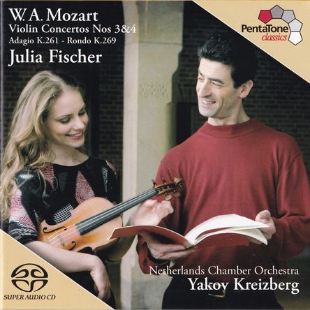 Mozart, W. A., Julia Fischer, Netherlands Chamber Orchestra, Yakov Kreizberg – Violin Concertos Nos 3&4 - Adagio K.261 - Rondo K.269, CD, KOMIS